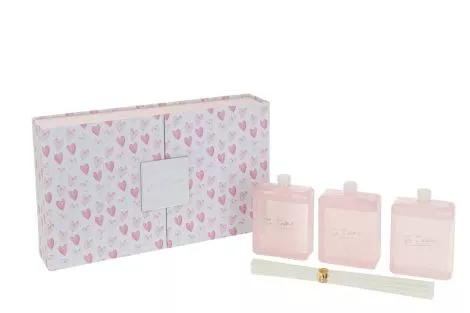 J-Line Box mit 3 Duftölen und Stäbchen Rosa Je T'aime 21968