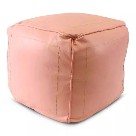 Marokkanischer Pouf Leder Blush Square SFMRPF00077