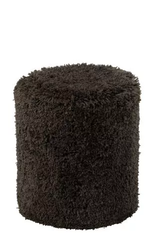 Pouffe Fluffy Polyester Dark Grey 56349