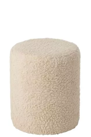 Stool Fur Mdf Ecru 55808