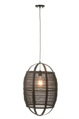 Hanging Lamp Ion Linen/Bamboo Black Small 46373