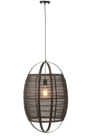 Hanging Lamp Ion Linen/Bamboo Black Large 46374