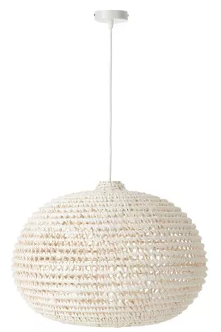 Ceiling Lamp Round Braided Metal White 53755