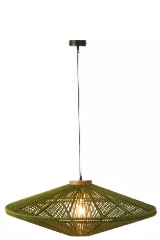 Hanging Lamp Ovni Iron/Jute Green Large 46458