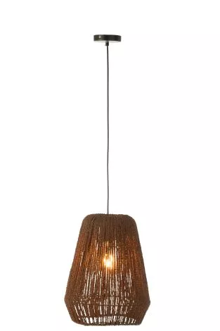 Hanging Lamp Weave Metal/Palm Black Small 46284