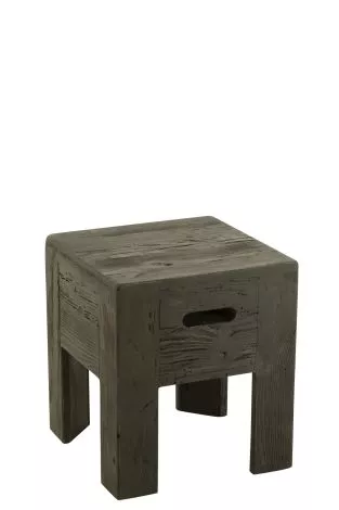 Stool Will Pine Wood Black 47687