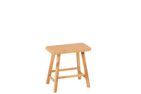 Stool Rectangular Cane/Fir Wood Natural 50756